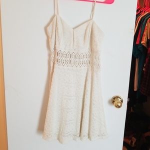 Sleeveless Cut Out White Summer Dress